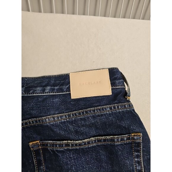 Everlane Size 30 The 90's Cheeky Button-fly Distressed Crop Ankle Jean Med Wash - Picture 8 of 8